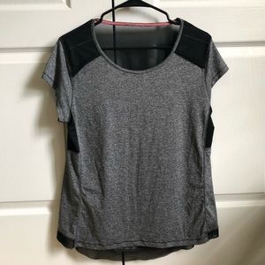 grey mesh back activewear shirt